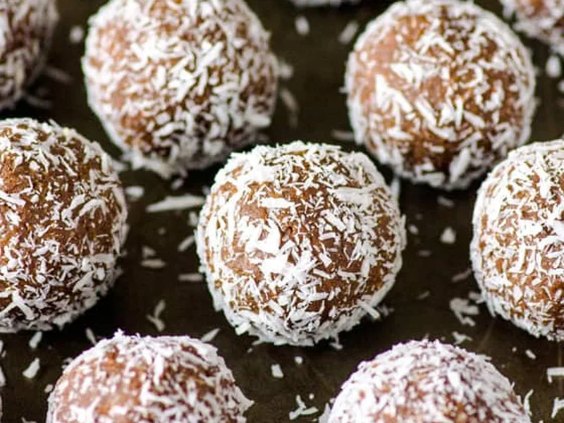 Low Carb Almond Joy Protein Balls