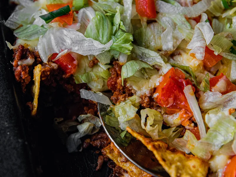 Cheesy Beef Taco Casserole with Crispy Chip Layer