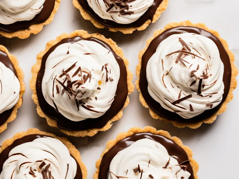 Keto Dark Chocolate Whipped Cream Tartlets with Almond Crust