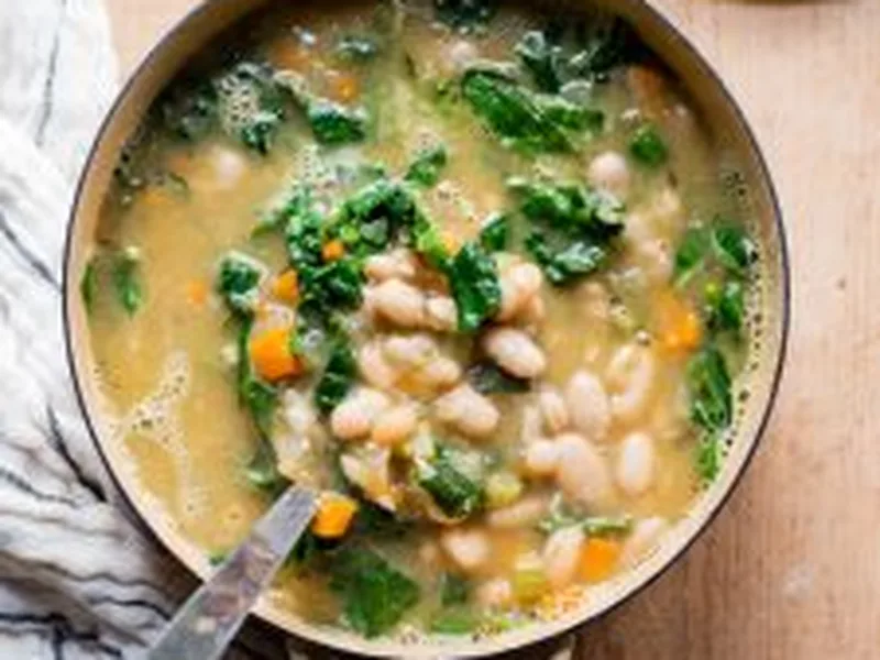 Hearty White Bean and Kale Soup with Miso