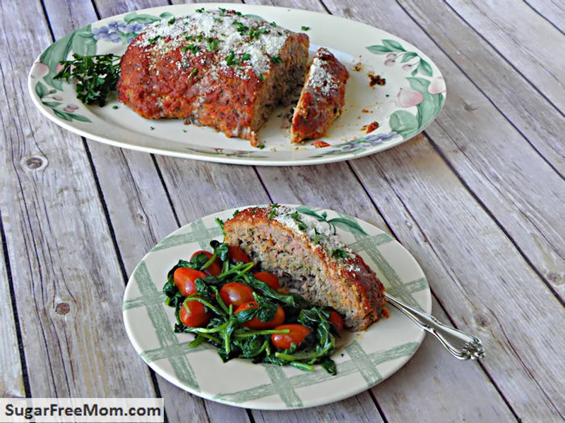 Italian Turkey Meatloaf with Seasoned Tomato Sauce