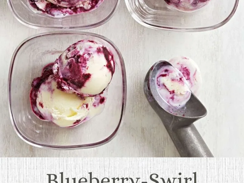 Blueberry-Swirl Buttermilk Ice Cream with Greek Yogurt