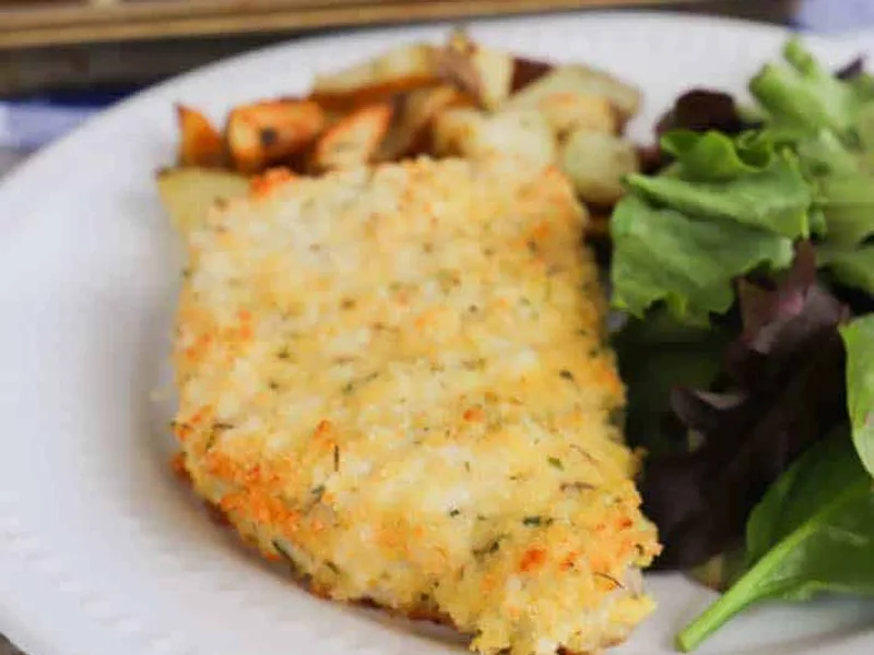 Sheet Pan Breaded Pork Chops with Roasted Potatoes