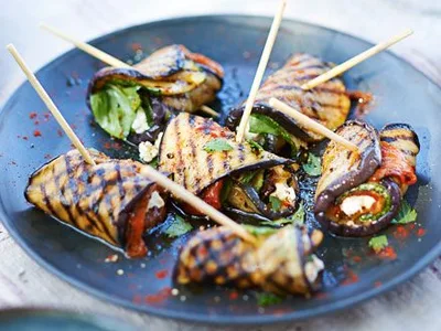 Grilled Vegetable & Ricotta Bites with Basil
