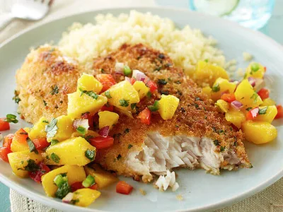 Crispy Panko Tilapia with Fresh Mango Salsa