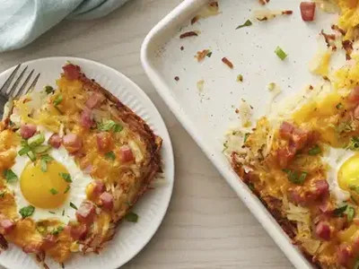 Sheet-Pan Ham and Egg Hash with Crispy Hash Browns