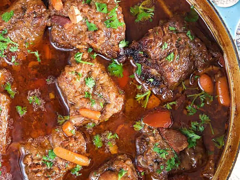 Slow Cooker Braised Short Ribs with Red Wine and Herbs