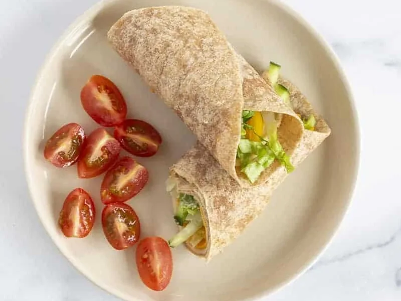 Hummus Veggie Wrap with Whole Wheat Tortilla