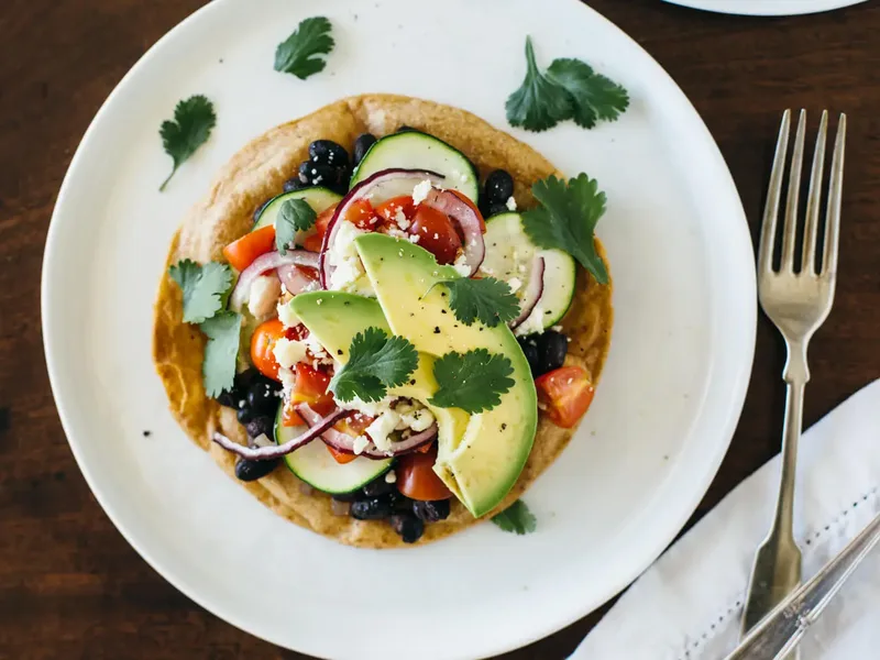 Crispy Cassava Flour Black Bean Mexican Pizzas