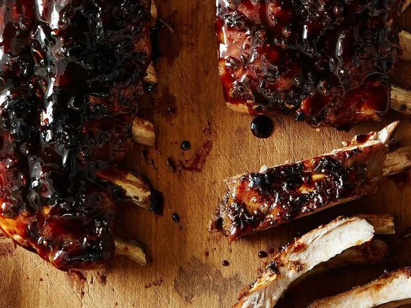 Sticky Balsamic Glazed Baby Back Ribs with Rosemary Rub