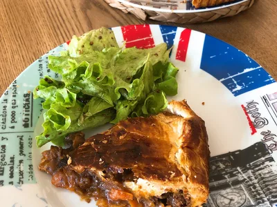 French Beef Meat Pie with Puff Pastry