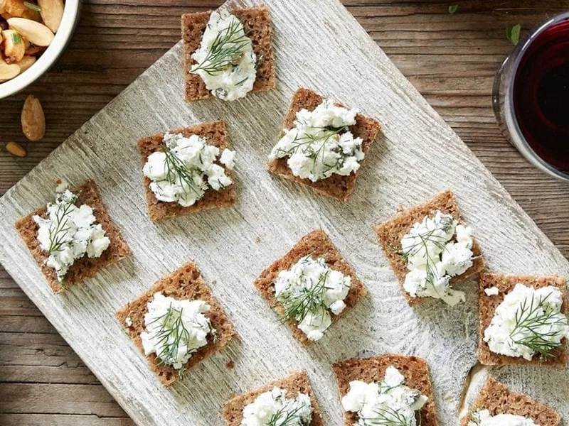 Dill and Caper Goat Cheese Canapés