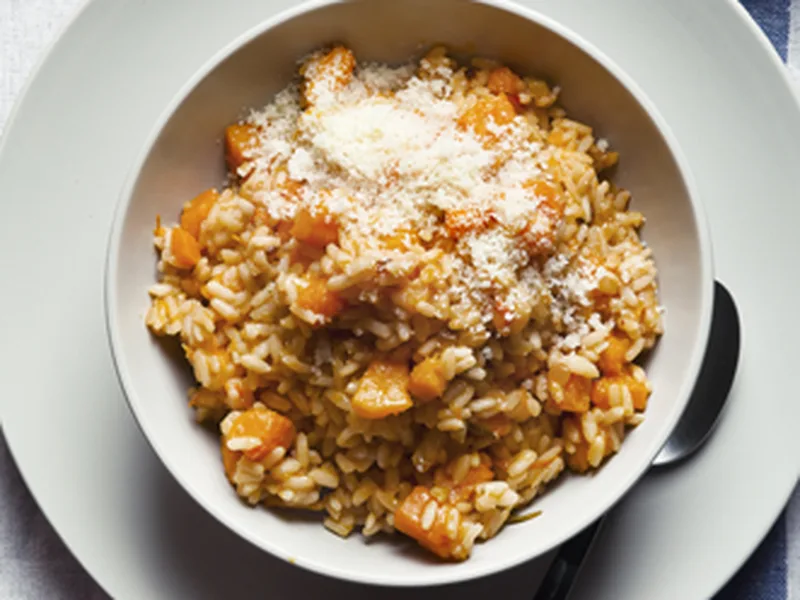 Creamy Pumpkin Risotto with Sage and Italian Sausage