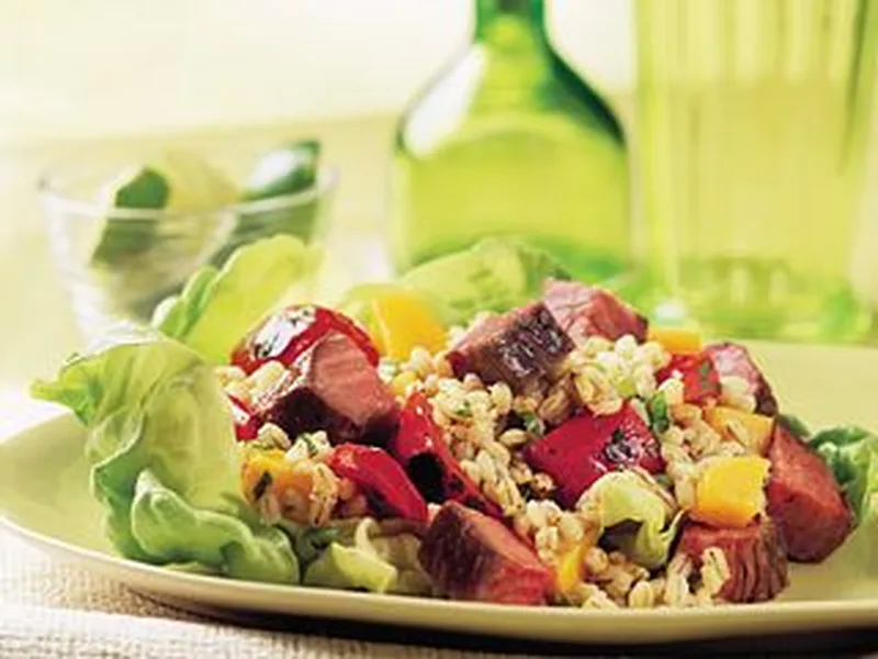 Paprika Beef, Mango & Barley Salad with Lime