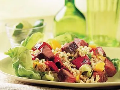 Paprika Beef, Mango & Barley Salad with Lime