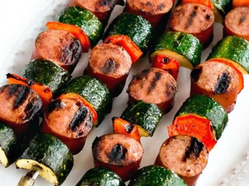 Grilled Sausage and Zucchini Kabobs