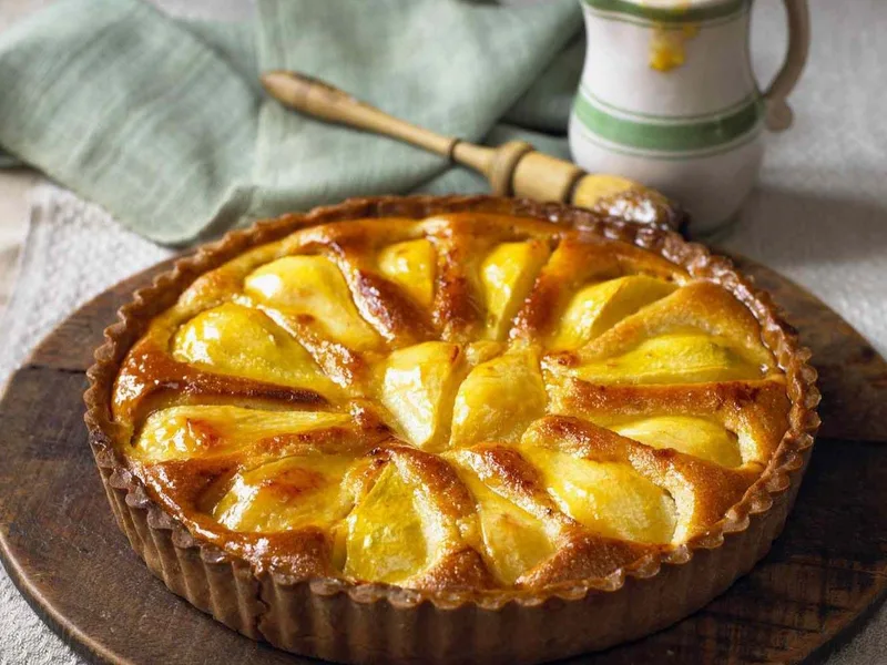 Rustic Pear Almond Tart with Buttery Pastry Crust