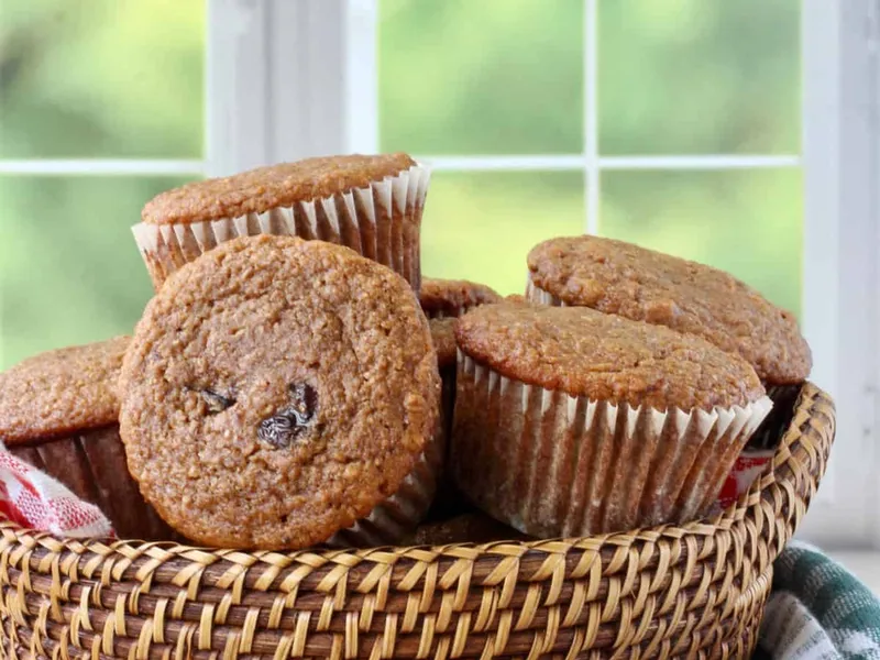 Molasses Bran Muffins with Tart Cherries