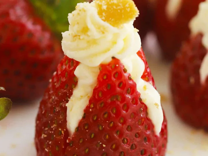 No Bake Cheesecake Stuffed Strawberries