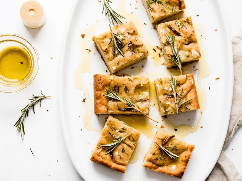 Keto Vegan Garlic and Rosemary Focaccia with Almond Flour