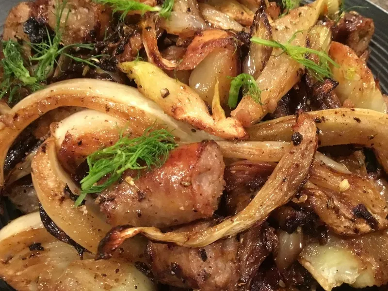 Sausage and Fennel Panfry with Aromatic Spices