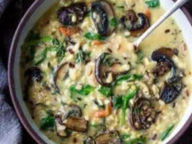 Instant Pot Wild Rice Soup with Mushrooms