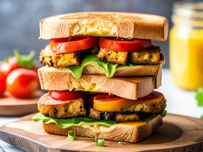 Pan-Fried Tofu Breakfast Sandwich with Avocado