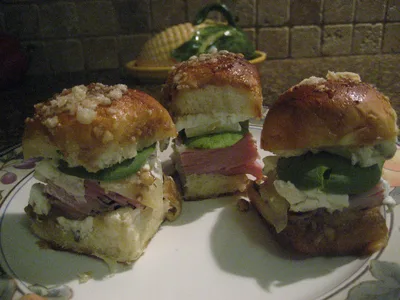 Baked Ham and Gruyere Sliders with Herb Butter Topping
