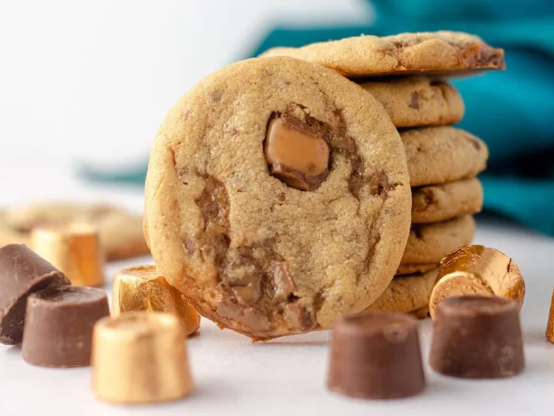 Peanut Butter Rolo Cookies with Caramel Centers