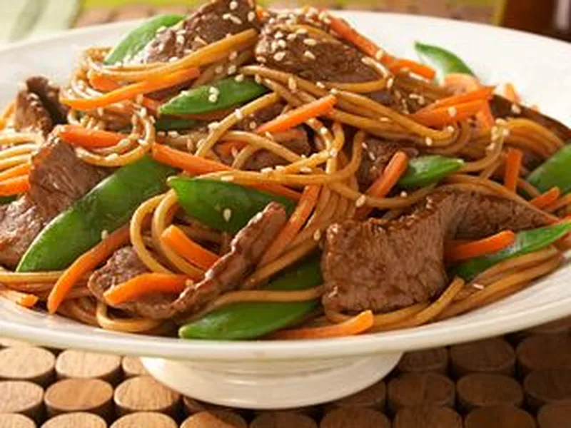 Asian Beef and Noodle Salad with Hoisin Sesame Dressing