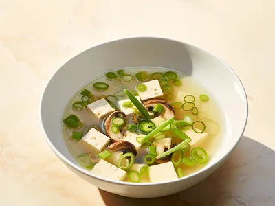 Miso Soup with Shiitake Mushrooms and Tofu