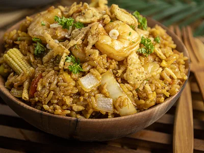 Indonesian Shrimp Fried Rice with Spiced Paste