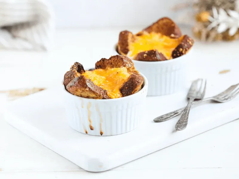 Air Fryer Egg and Toast Cups with Cheddar Cheese