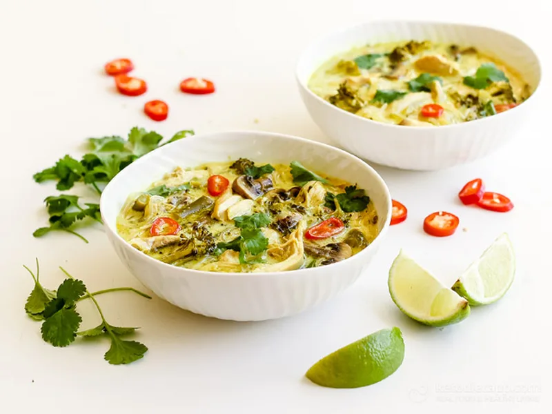 Instant Pot Low-Carb Thai Chicken Kelp Noodle Soup