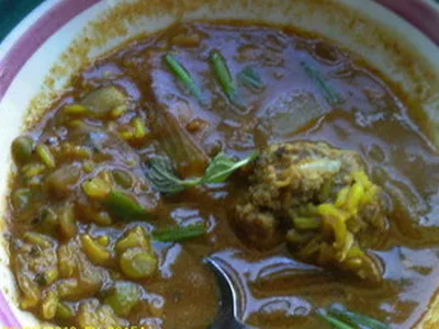 Persian Tomato Soup with Herbed Meatballs
