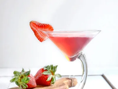 Homemade Strawberry Vodka Martini