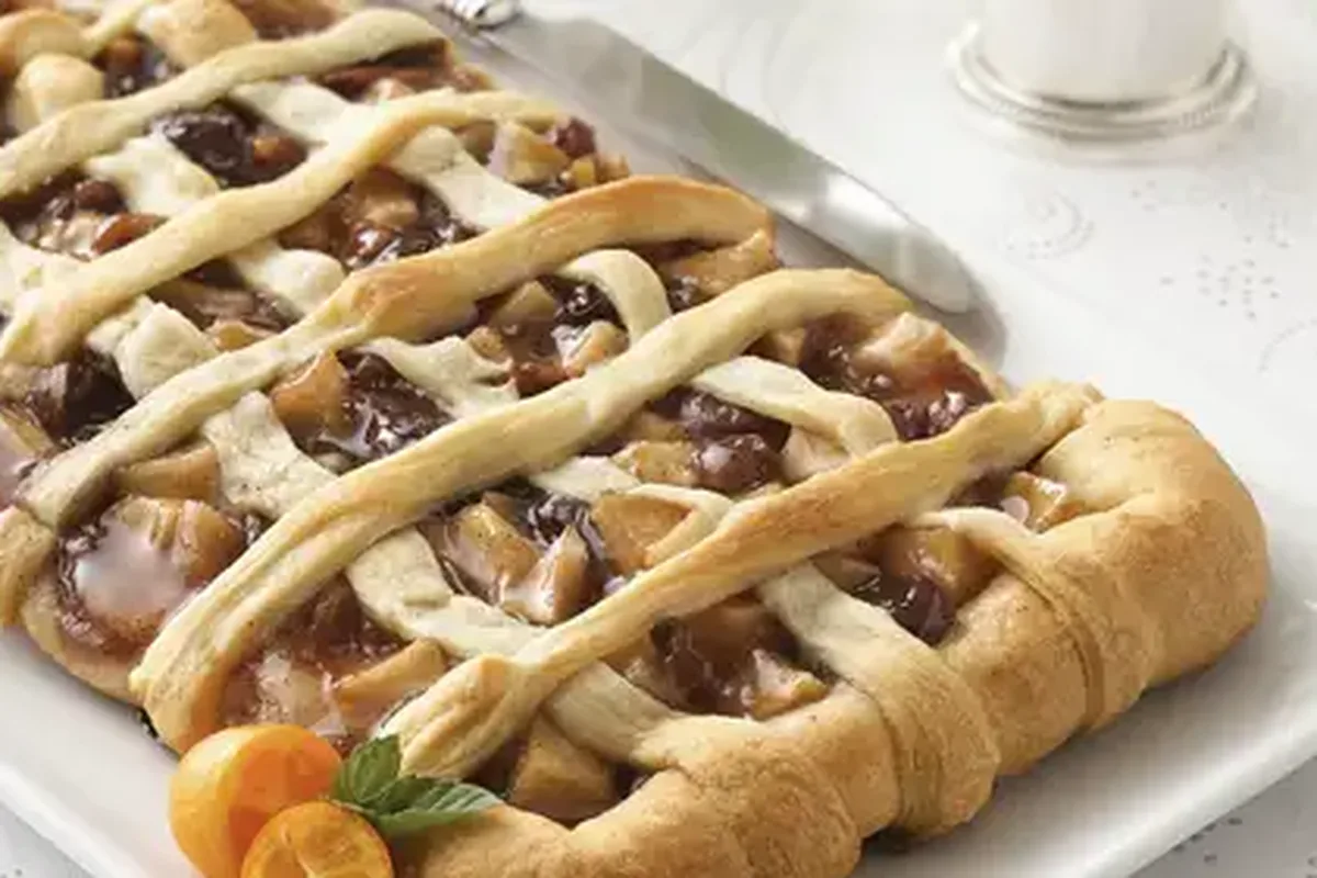 Baked Brie in Crescent Dough with Apple-Cherry Compote | EasyCook
