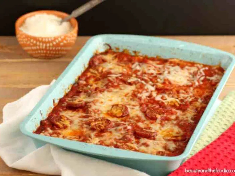 Spaghetti Squash Pizza Lasagna Bake