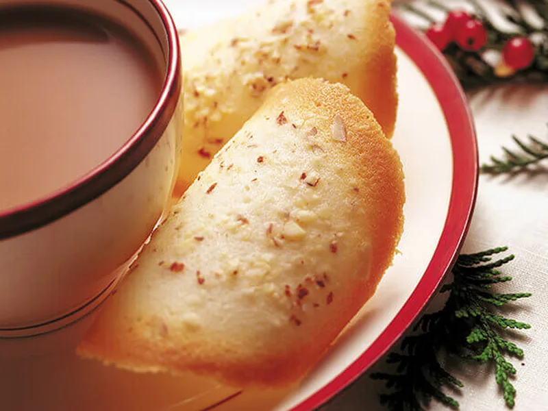 Crispy Almond Tuiles with Curved Shape