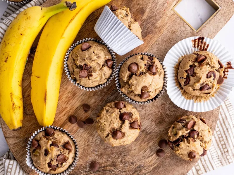 Gluten-Free Banana Chocolate Chip Muffins with Cinnamon
