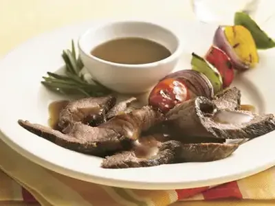 Grilled Flank Steak with Rosemary-Balsamic Glaze