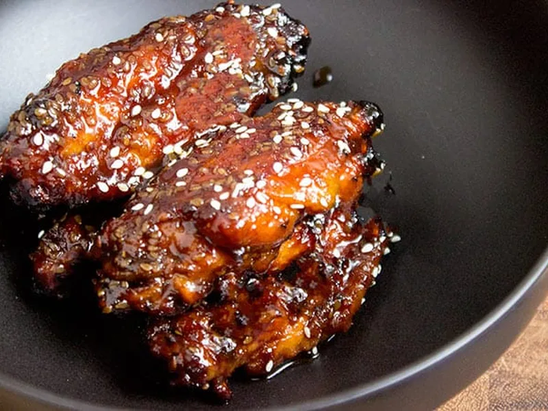 Sticky Asian Glazed Chicken Wings with Sesame Seeds