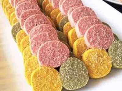 Natural Tri-Color Einkorn Christmas Cookies with Turmeric Matcha