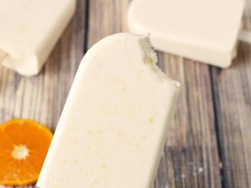 Homemade Orange Creamsicle Popsicles with Fresh Mandarins