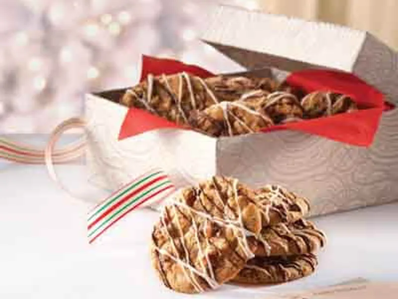 Double Drizzled Toffee Crisps with Cherries