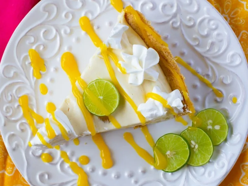 No-Bake Mango Key Lime Pie with Graham Cracker Crust