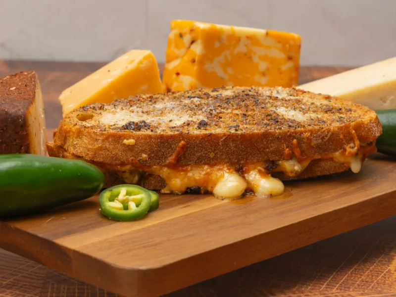 Air Fryer Jalapeno Cheesoning Crusted Grilled Cheese
