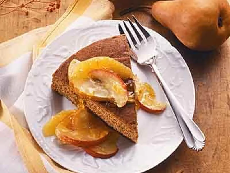 Spiced Gingerbread Cake with Fresh Fruit Compote