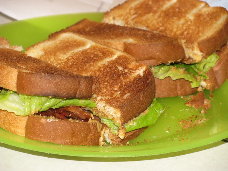 Peanut Butter Bacon Lettuce Sandwich