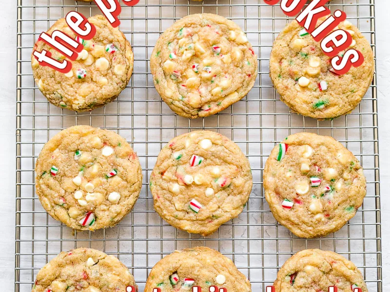Easy Peppermint White Chocolate Chip Cookies